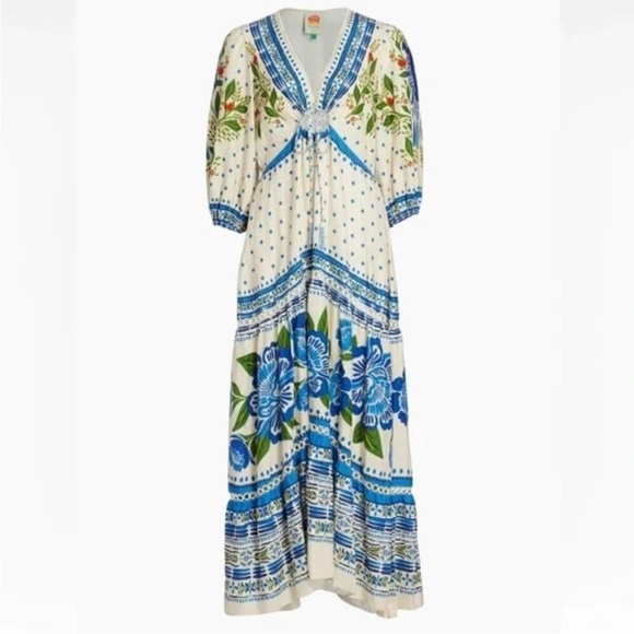 Farm Rio Macaw Flight Tiered Maxi Dress Size XS - Picture 6 of 7